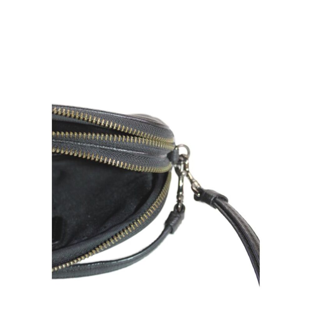 Coach Womens Leather Beaded Double Zip Small Crossbody Handbag Black - Picture 11 of 11